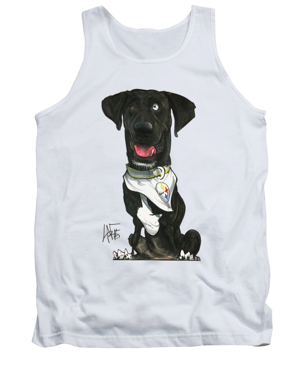 Black Lab Tank Top featuring the drawing Councilor 3054 by Canine Caricatures By John LaFree