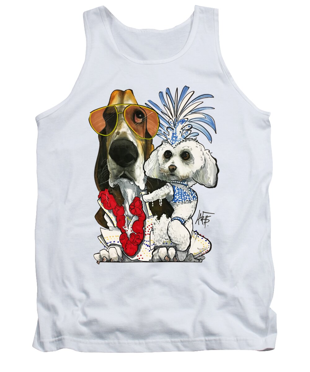 Pet Portraits Tank Top featuring the drawing Cramer 3015 by Canine Caricatures By John LaFree