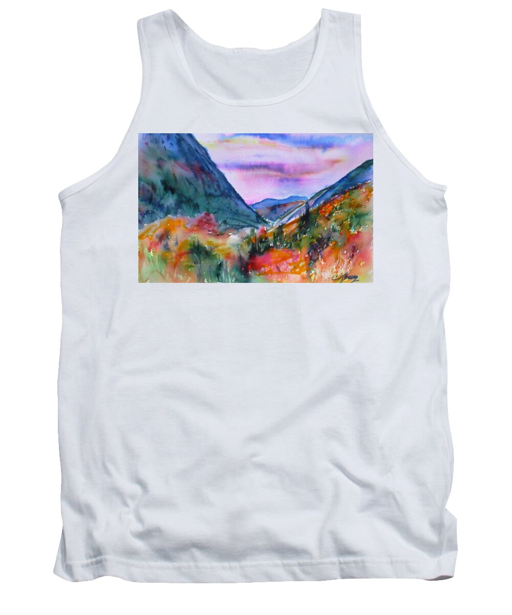 Crawford Notch Tank Top featuring the painting Crawford Notch by Christine Kfoury
