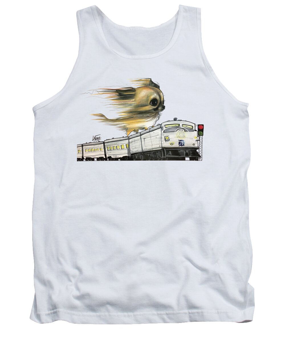 Pet Portrait Tank Top featuring the drawing Cristani 7-1482 by Canine Caricatures By John LaFree