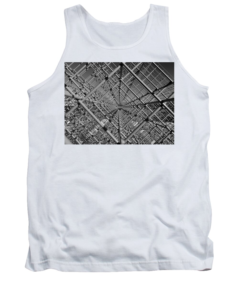 Abstract Tank Top featuring the photograph CrossLink Sculpture by Doris Aguirre