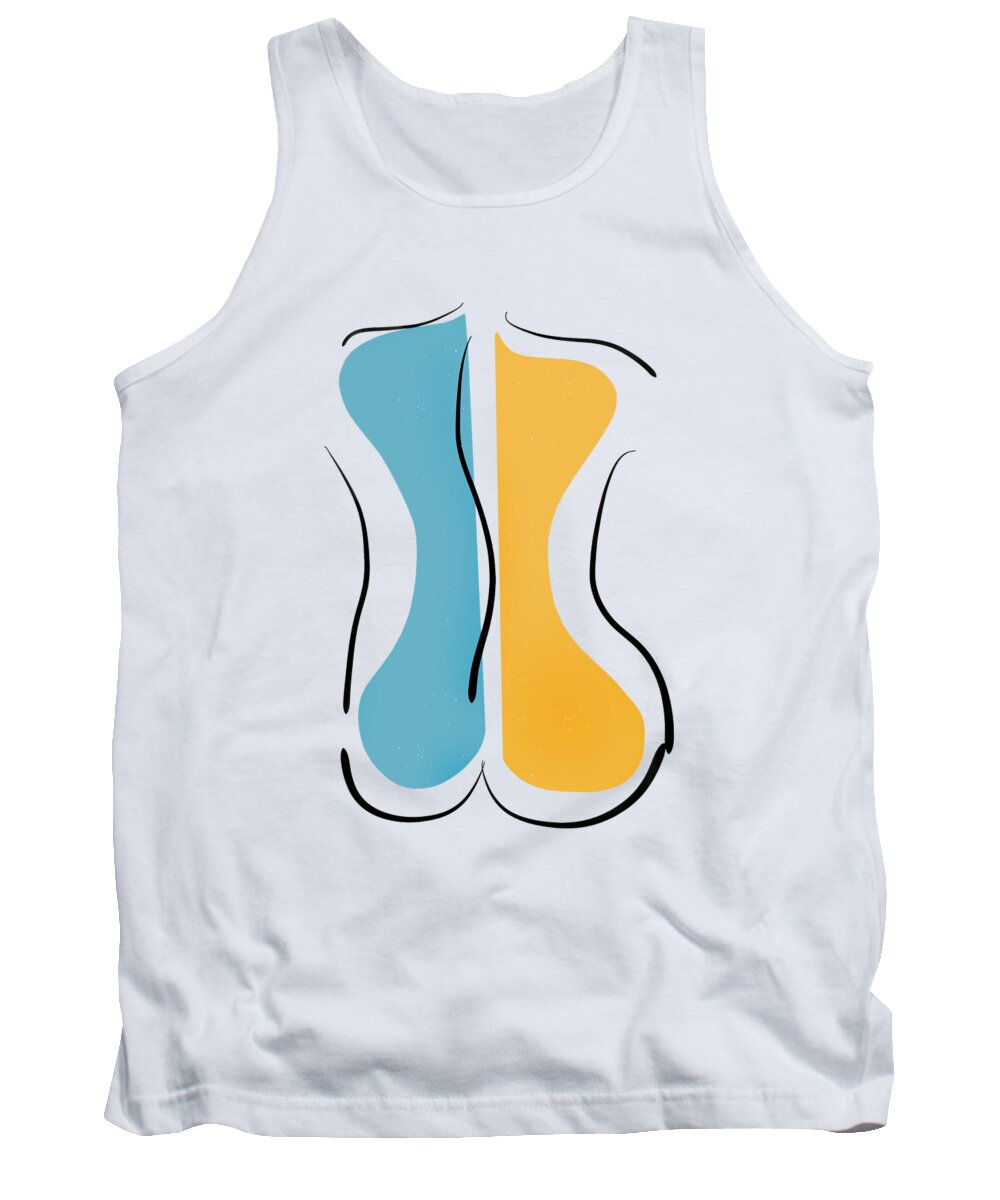 Curve Tank Top featuring the drawing Curves by Linda Lees