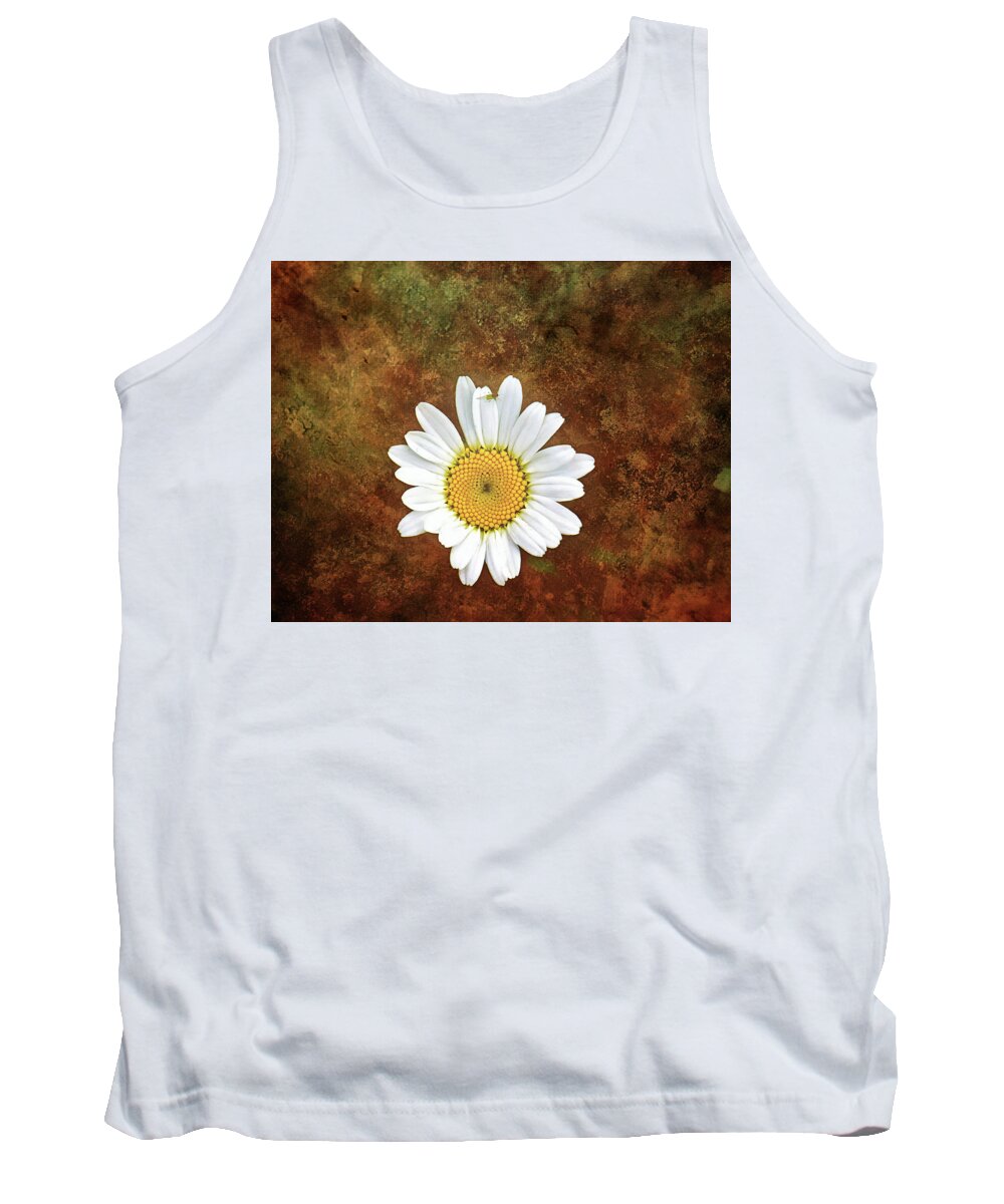 Daisy Flower Photography Tank Top featuring the photograph Daisy Bug Photo Bomb Wall Art by Gwen Gibson