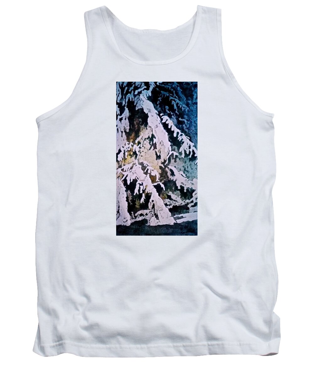 Watercolor Tank Top featuring the painting Dark Cover by Carolyn Rosenberger