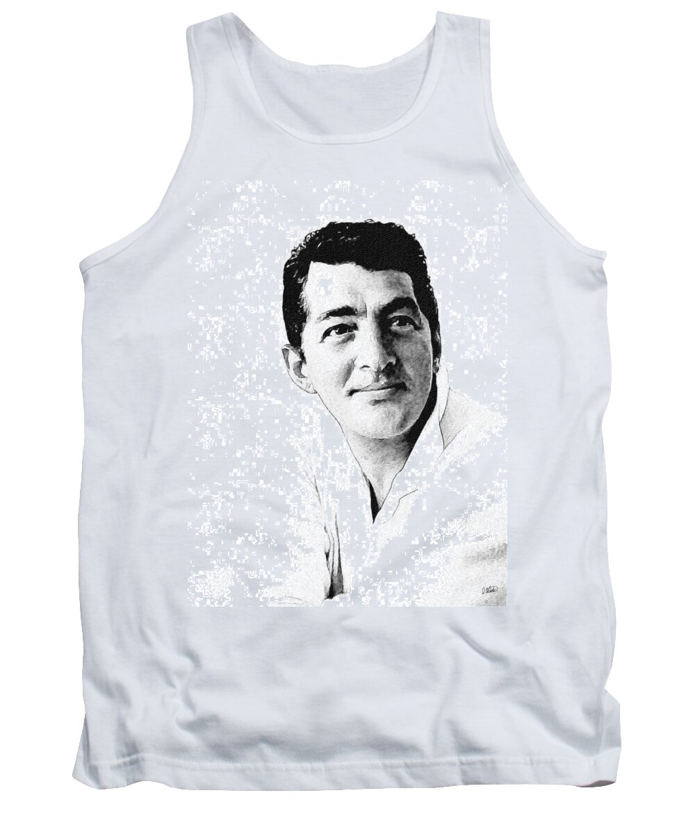 Celebrity Tank Top featuring the drawing Dean Martin 04 by Dean Wittle