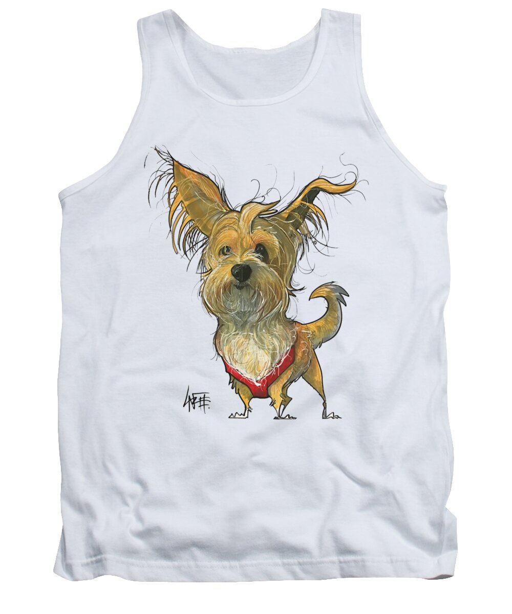 Pet Portrait Tank Top featuring the drawing Deckard 3099 by Canine Caricatures By John LaFree