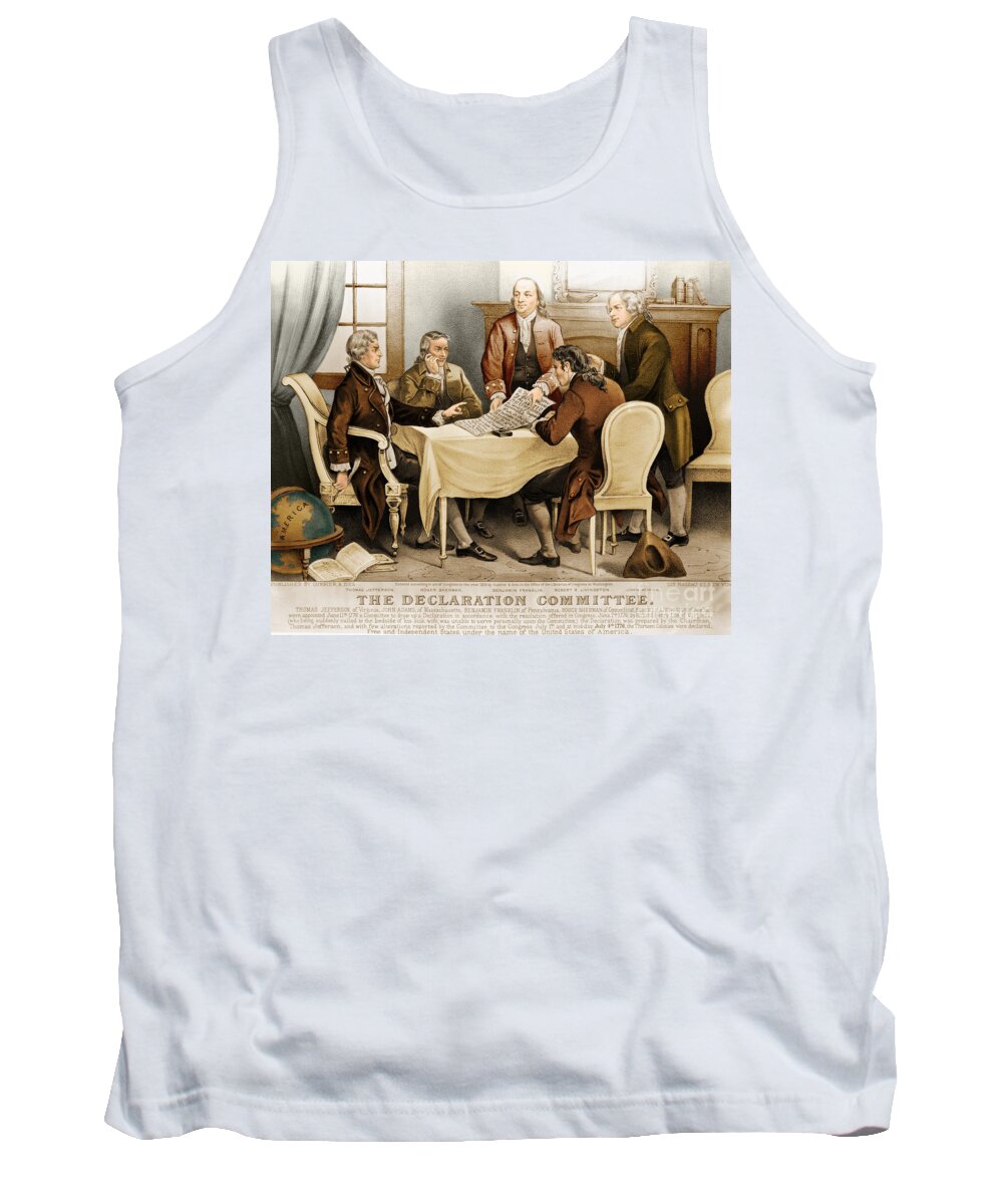 Currier And Ives Tank Top featuring the photograph Declaration Committee 1776 by Photo Researchers