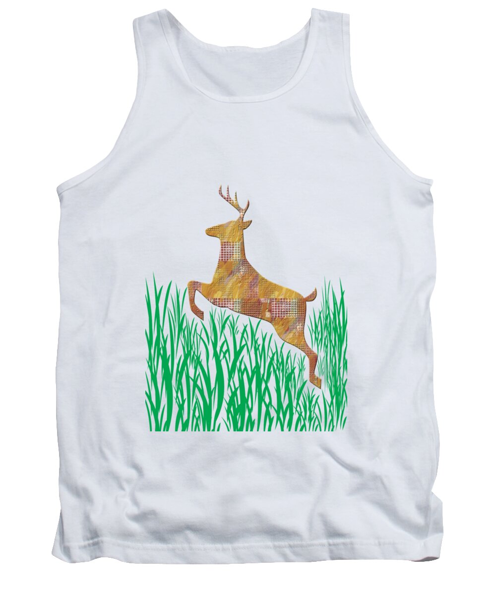 Digital Art Tank Top featuring the photograph Deer in Grass by Aimee L Maher ALM GALLERY