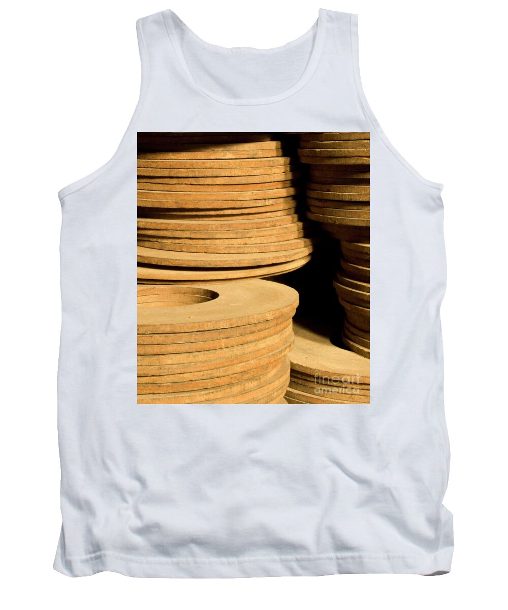 Disks Tank Top featuring the photograph Disks in abstract by Paula Joy Welter