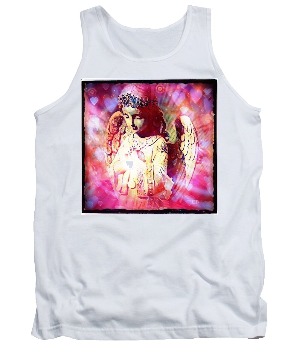 Angelic Tank Top featuring the digital art Divine Love by Christine Paris