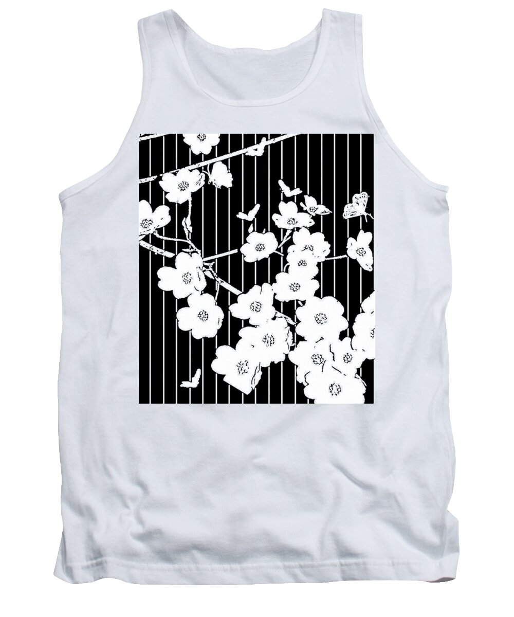 Dogwood Tank Top featuring the mixed media Dogwood Reflections 2 by Belinda Landtroop