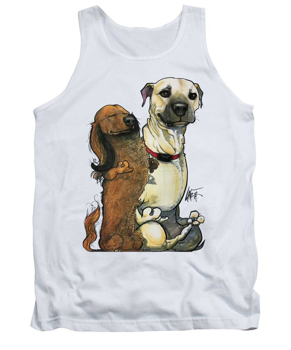 Dachshund Tank Top featuring the drawing Dominguez SNICKERS and BUDDY by Canine Caricatures By John LaFree