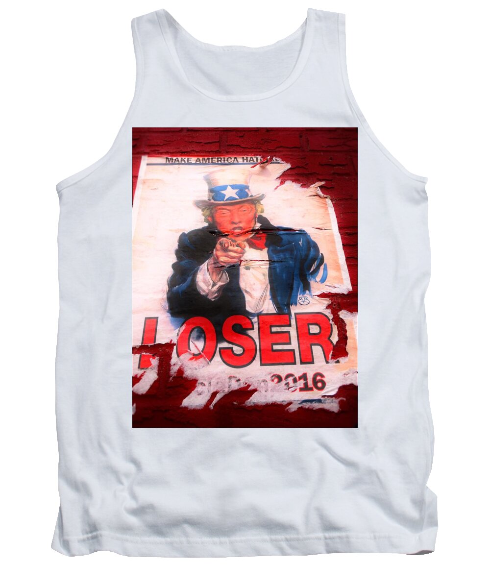 Donald Trump Tank Top featuring the photograph Donald Trump Loser or Winner by Funkpix Photo Hunter