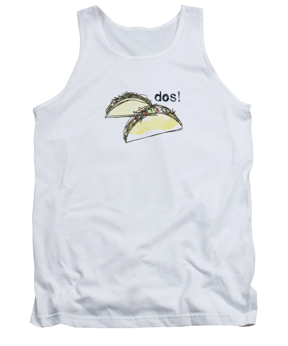 Tacos Tank Top featuring the painting Dos Tacos- Art by Linda Woods by Linda Woods