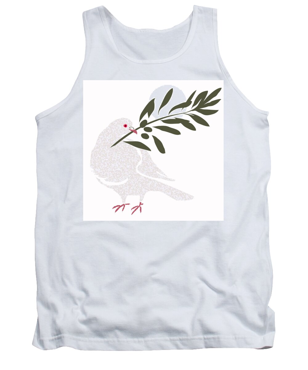 Dove Of Peace Tank Top featuring the digital art Dove of Peace by Attila Meszlenyi