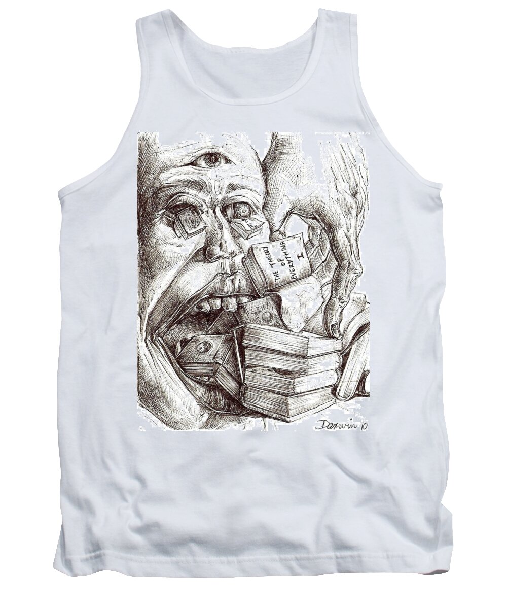 Surrealism Tank Top featuring the drawing Drawing 7 by Darwin Leon