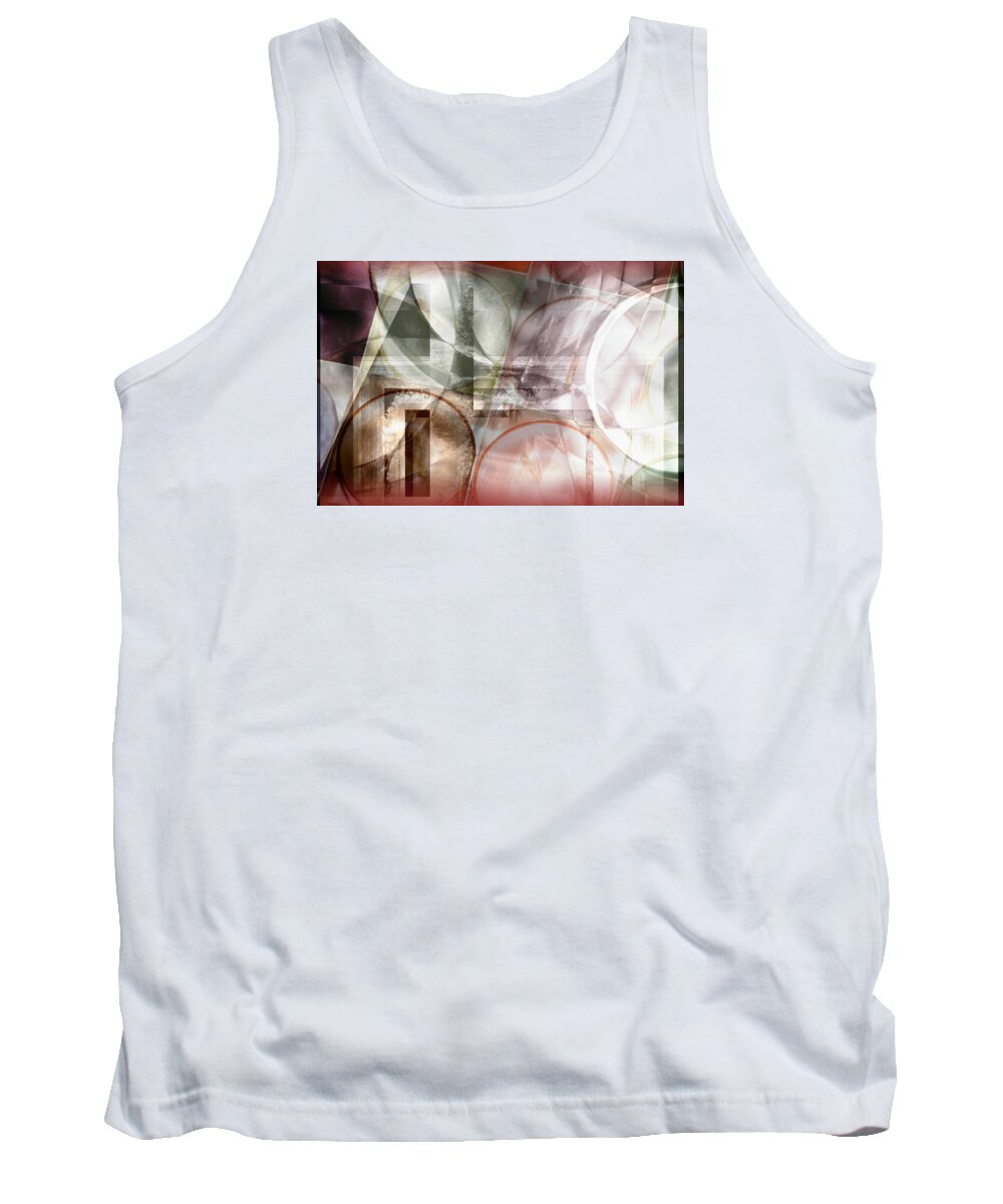 Abstract Tank Top featuring the digital art Drawing on a frozen lake by Art Di