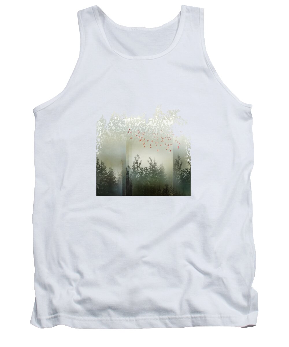Landscape Tank Top featuring the digital art DreamState by Katherine Smit