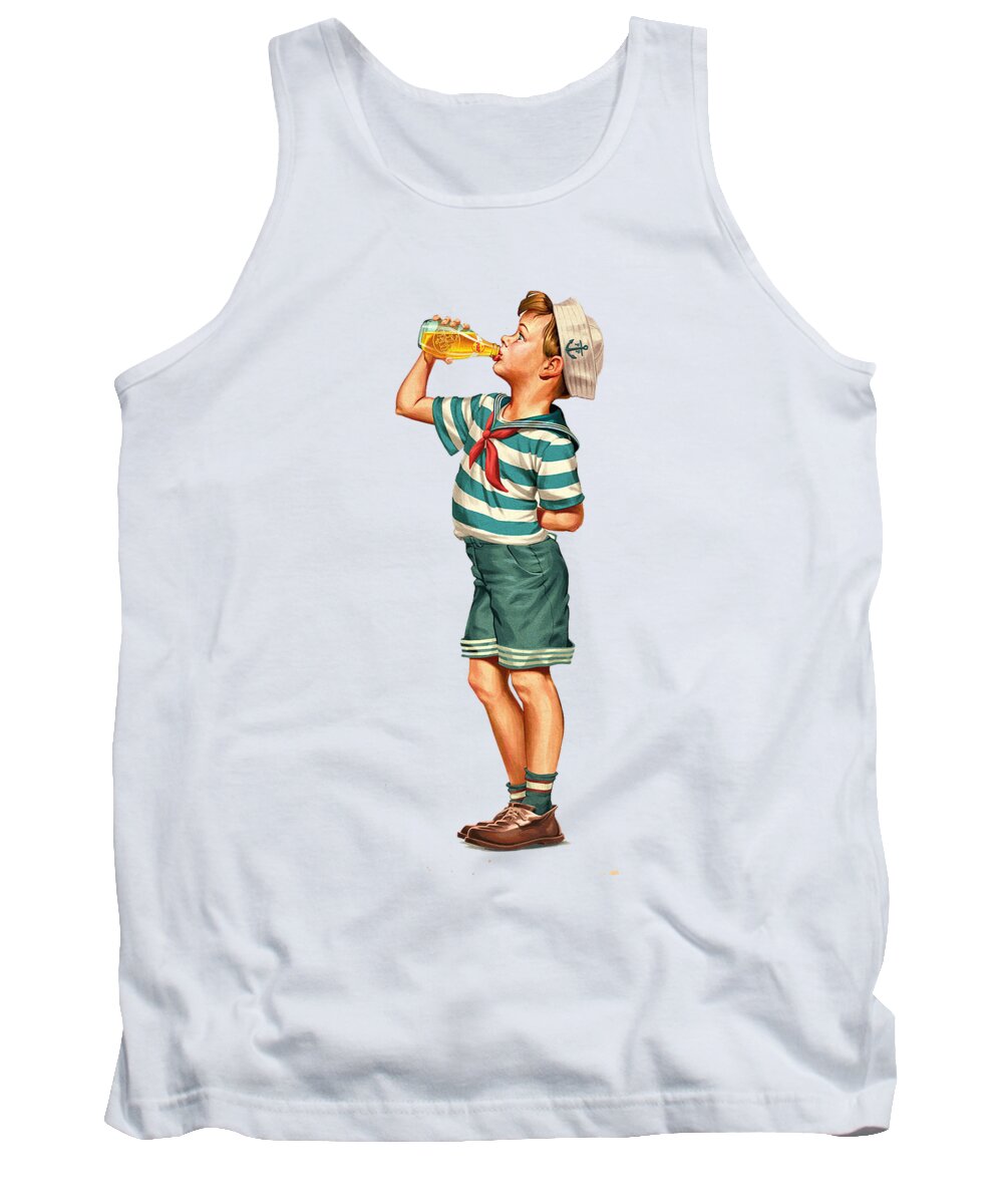Americana Tank Top featuring the digital art Drink Up Sailor by Kim Kent