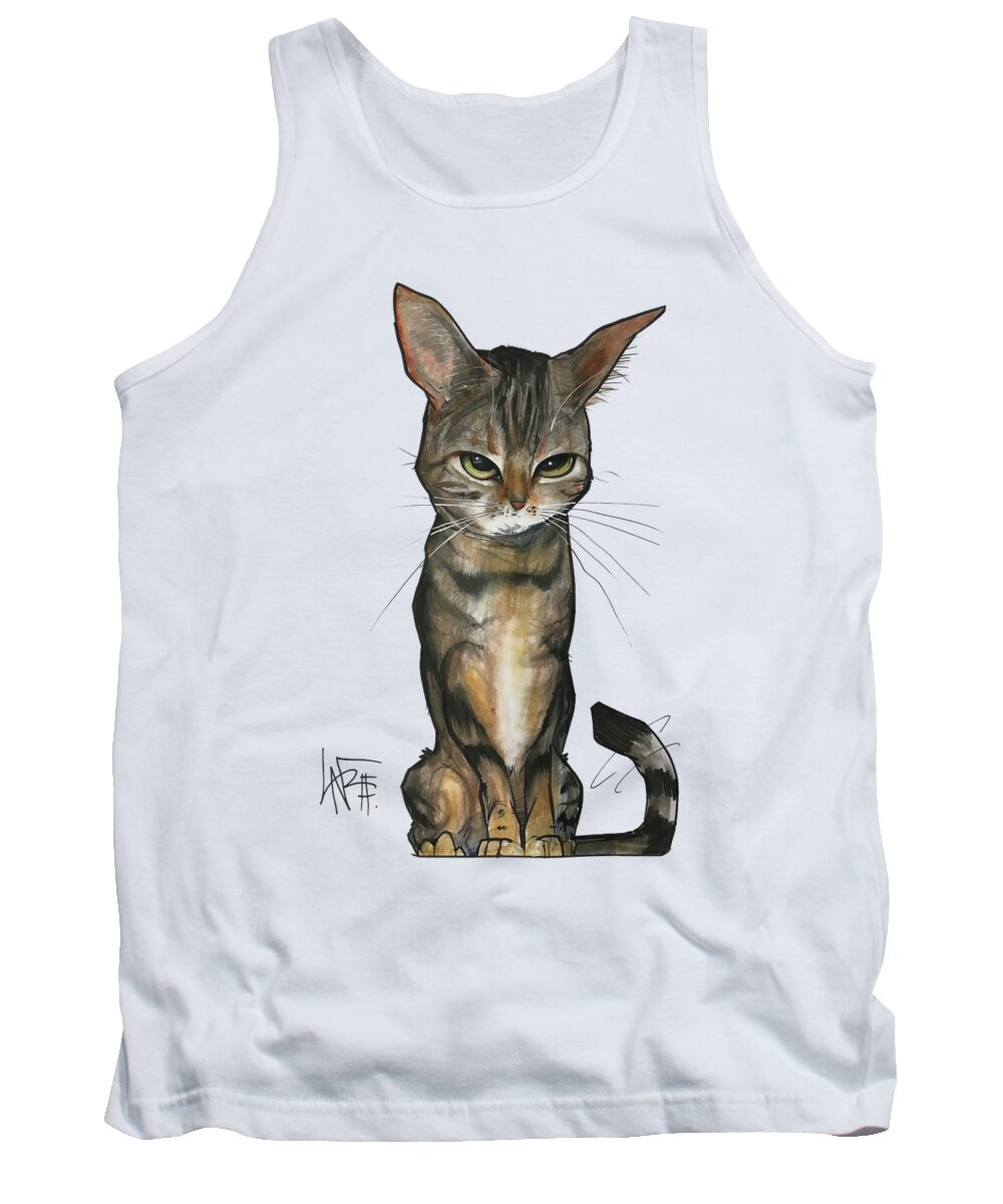 Pet Portrait Tank Top featuring the drawing Dubell Smith 3261 by John LaFree