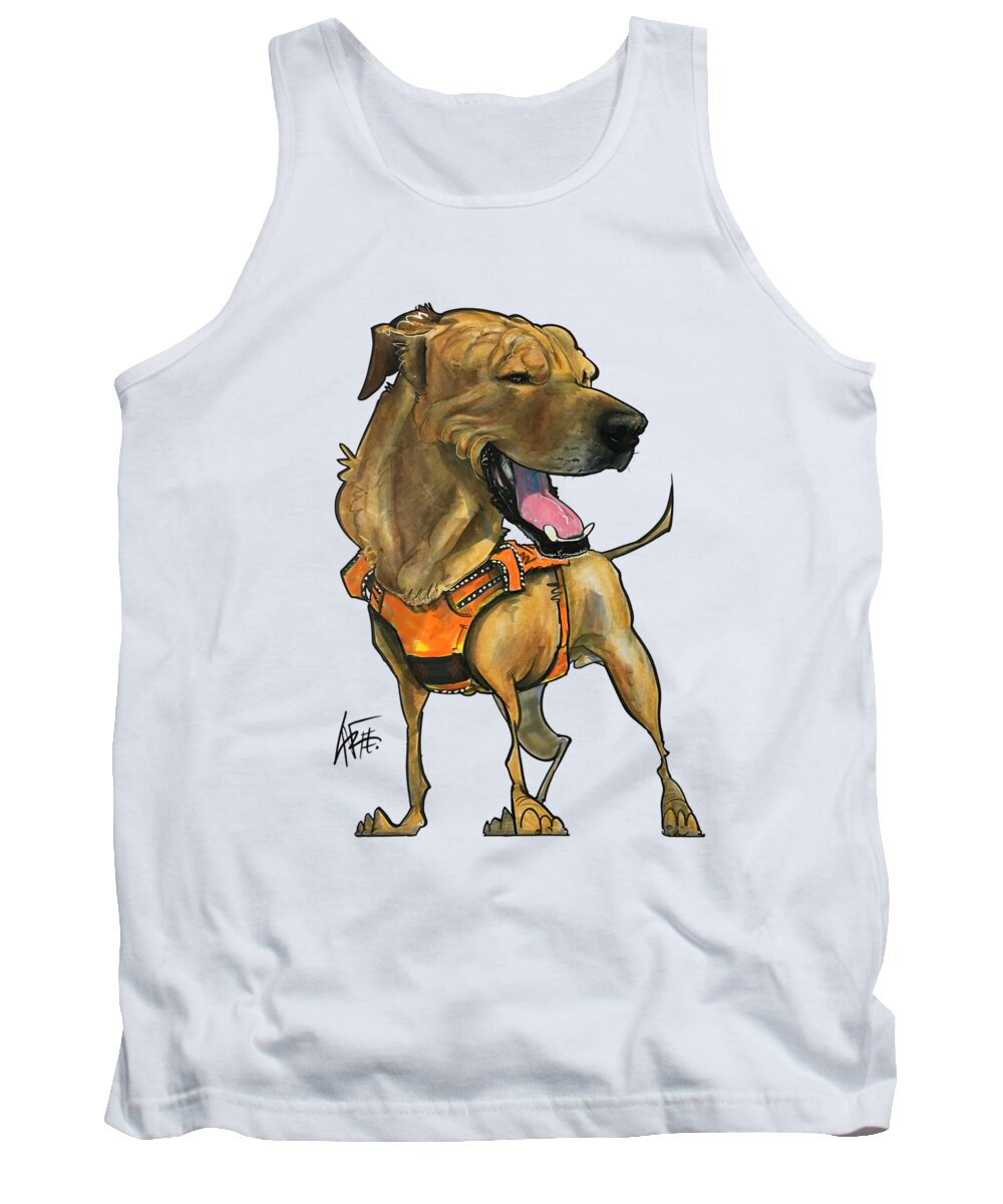 Mutt Tank Top featuring the drawing DuFour 3920 MONTY by Canine Caricatures By John LaFree