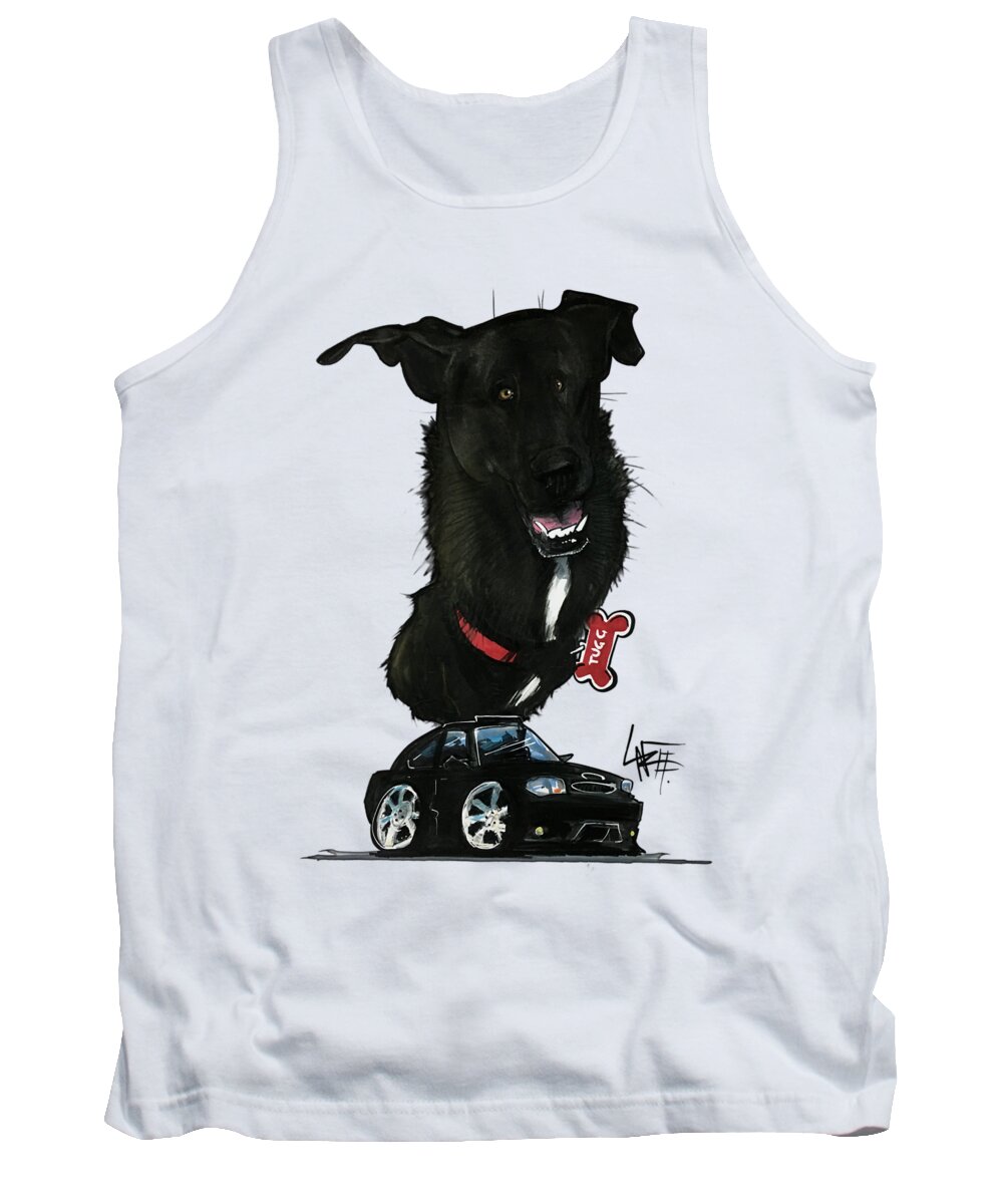 Pet Portrait Tank Top featuring the drawing Durbal 3340 by John LaFree