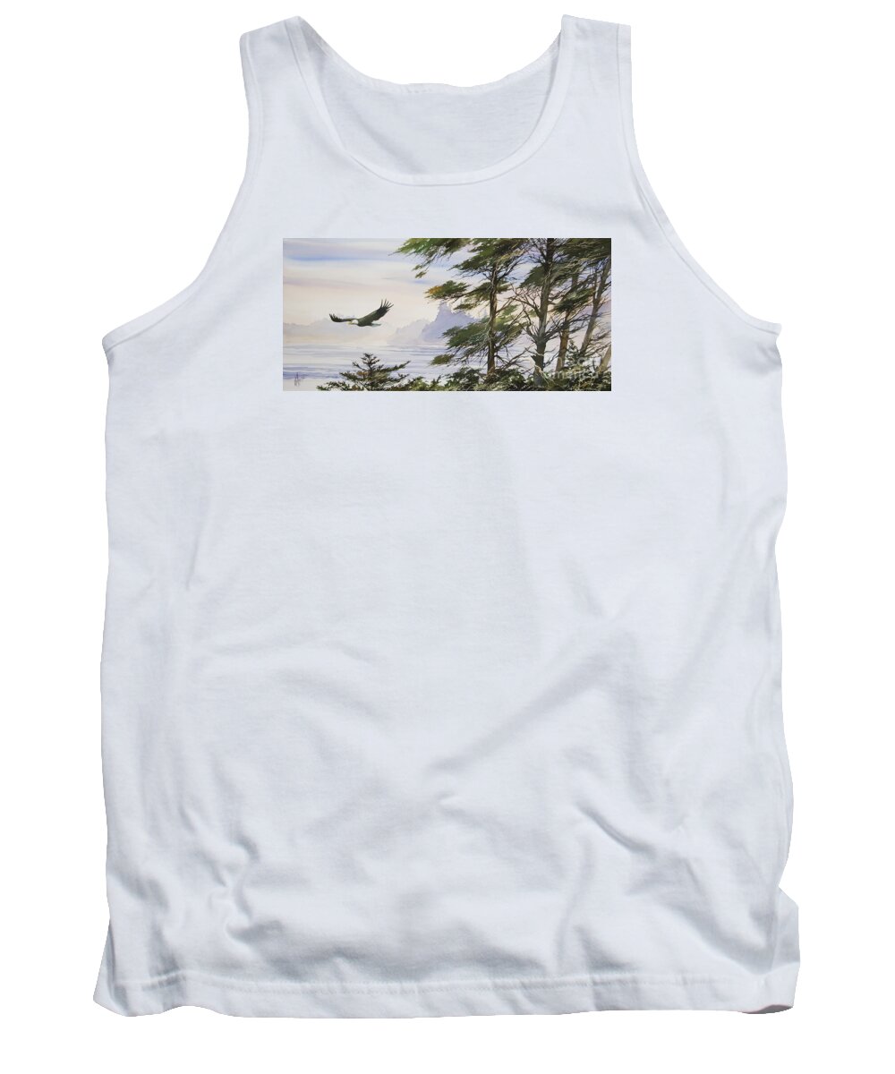 Eagle Fine Art Print Tank Top featuring the painting Eagle's Shore by James Williamson