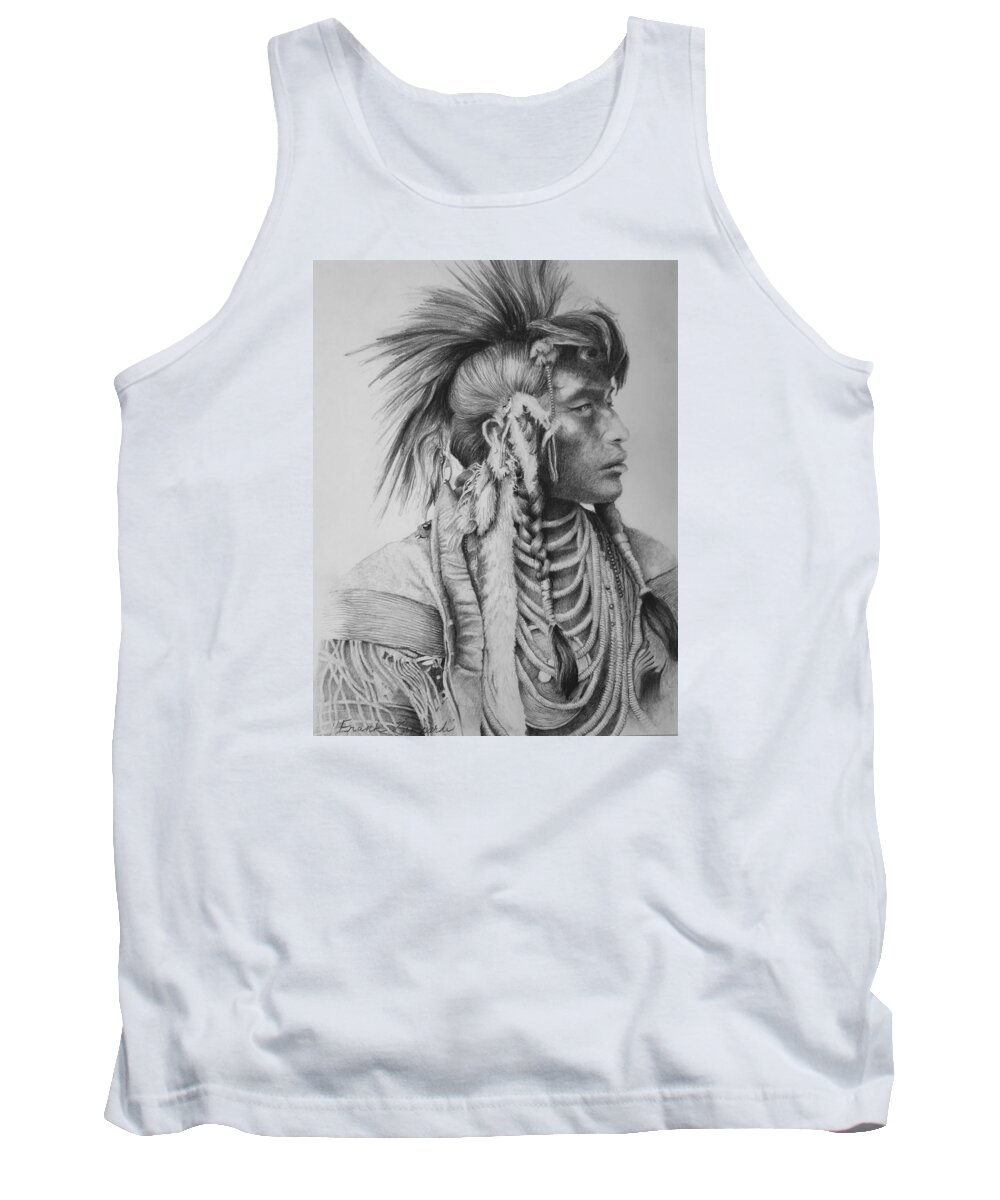 Portrait Tank Top featuring the drawing Embellished Warrior by Frank Zampardi