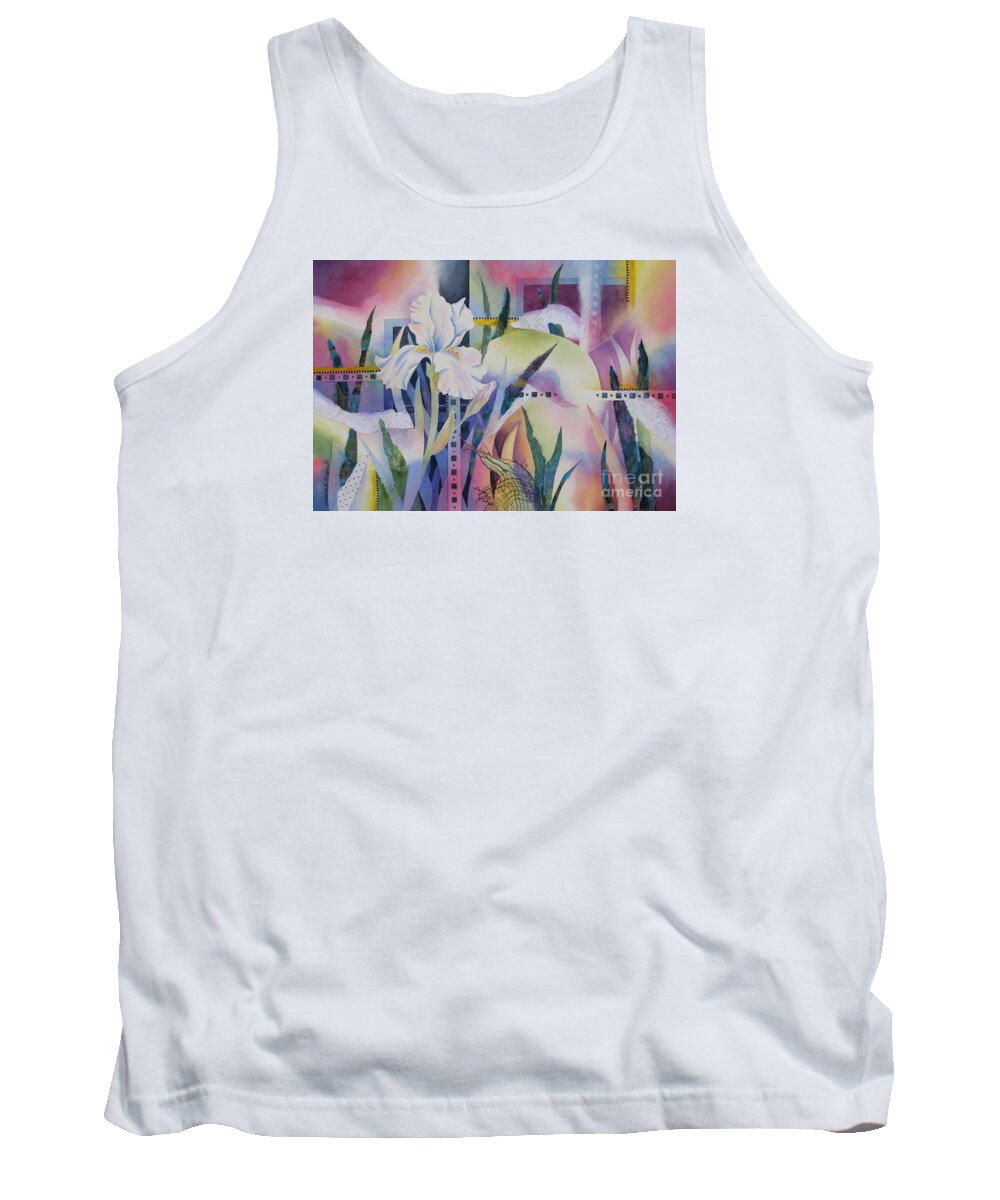 Iris Tank Top featuring the painting Enchantment by Deborah Ronglien