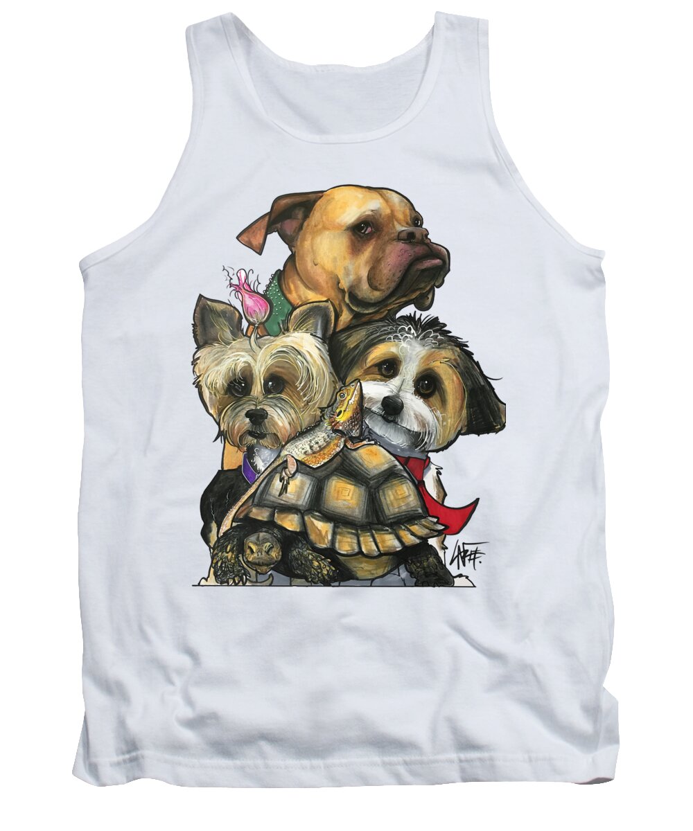 Escalera Tank Top featuring the drawing Escalera by Canine Caricatures By John LaFree