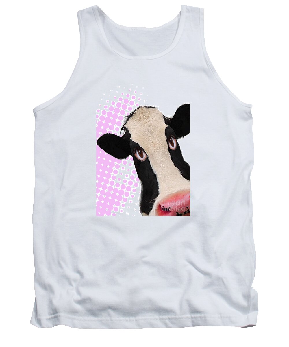 Cow Tank Top featuring the digital art Essex Cow by Roger Lighterness