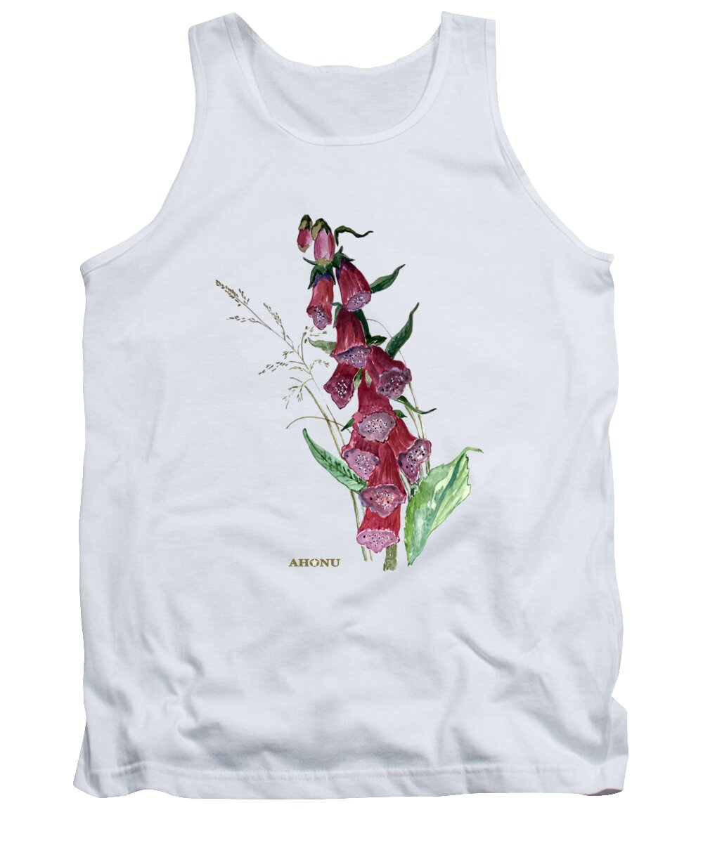 Foxglove Tank Top featuring the painting Fairy Bells by AHONU Aingeal Rose