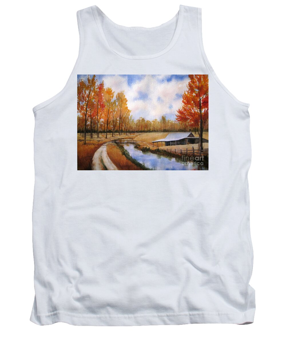 Landscape Tank Top featuring the painting Fall Colors by Shirley Braithwaite Hunt