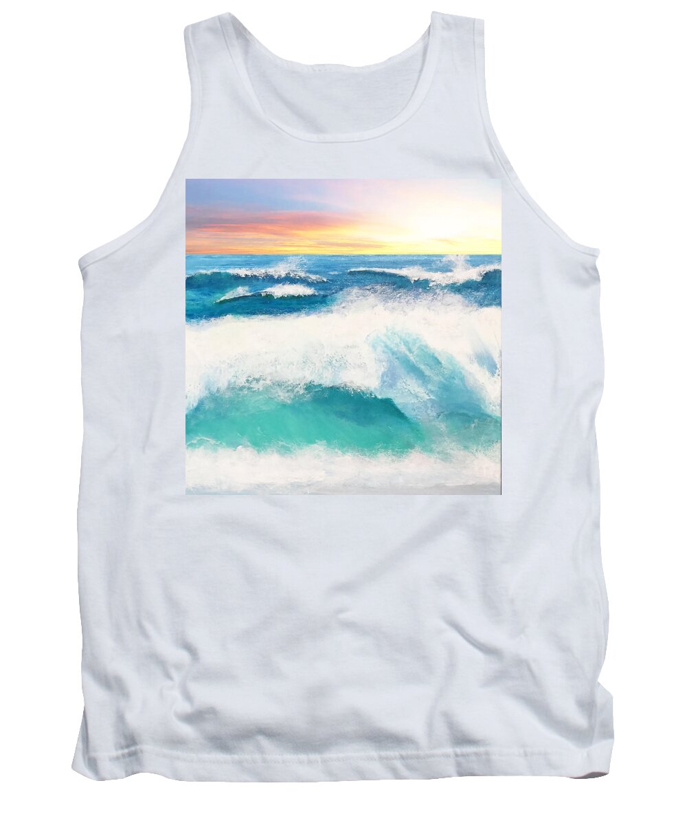 Ocean Tank Top featuring the painting Farthest Ocean by Linda Bailey