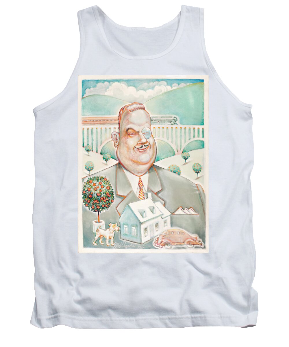 Fat Cat Man Tank Top featuring the painting Sir Billiam by John Reynolds