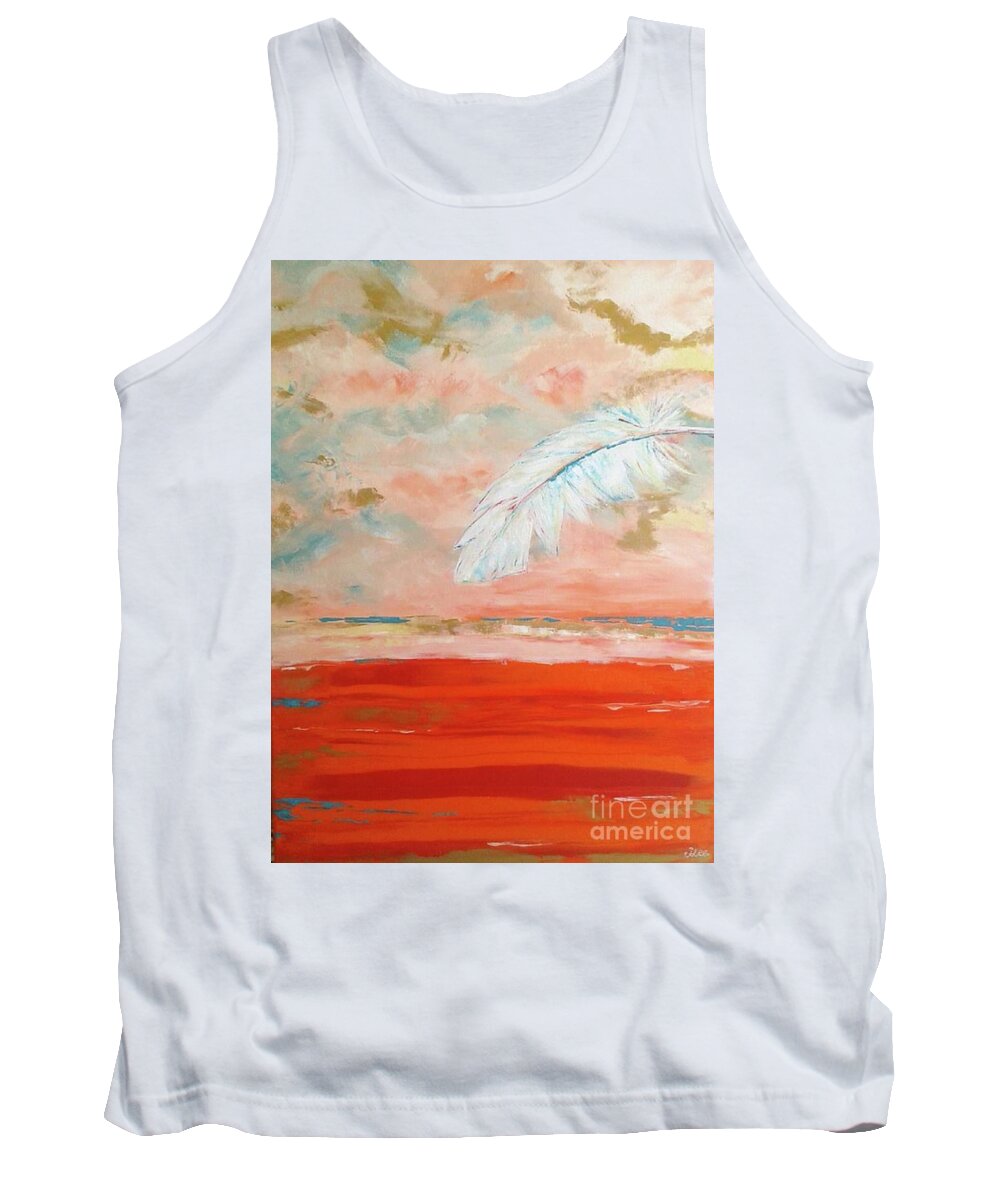Feather Tank Top featuring the painting Feather Fall by Tracey Lee Cassin