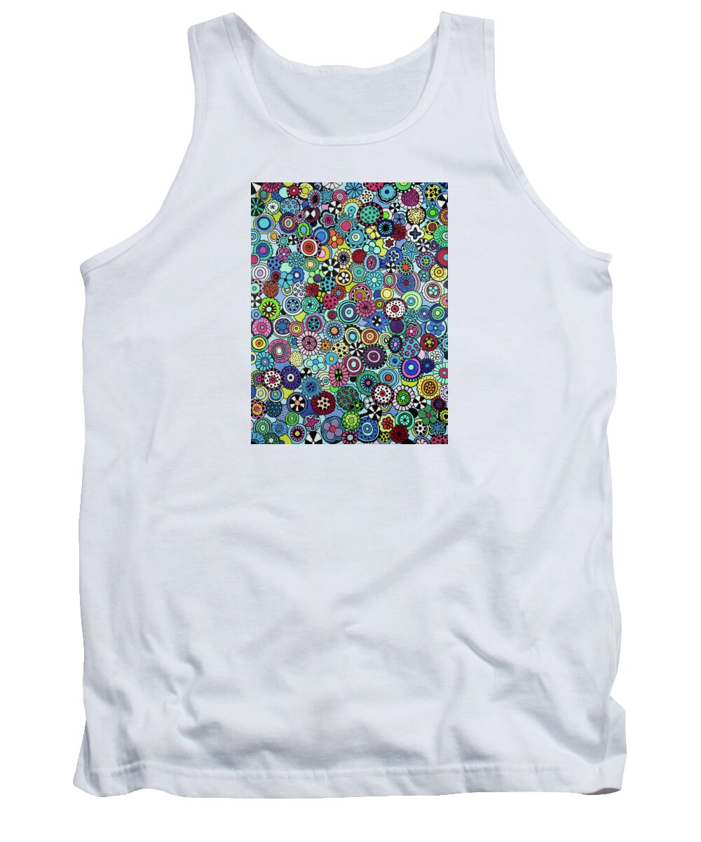 Flowers Tank Top featuring the painting Field of Blooms by Beth Ann Scott