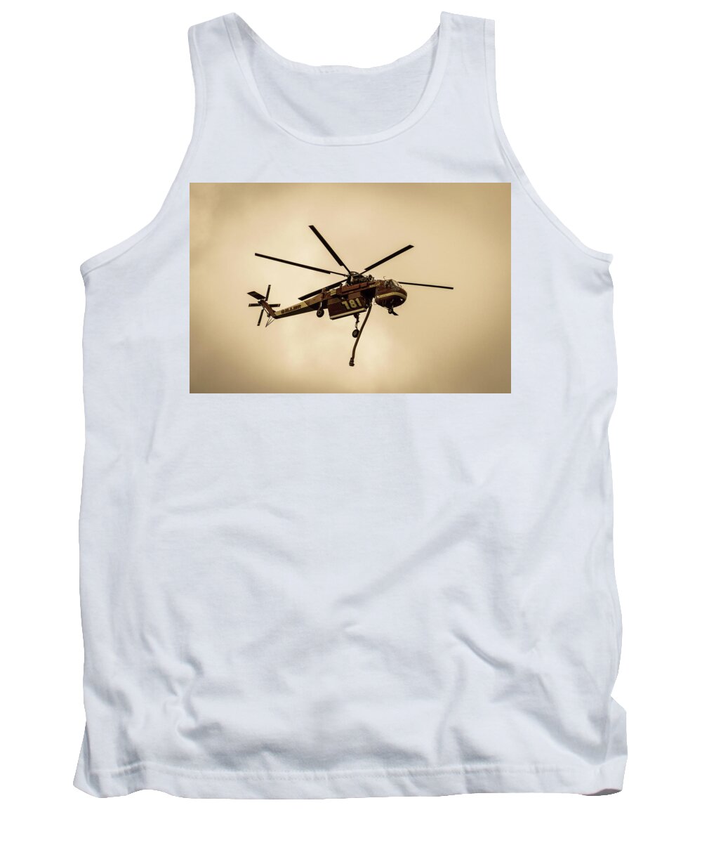 Helicopter Tank Top featuring the photograph Fire Chopper by Steph Gabler