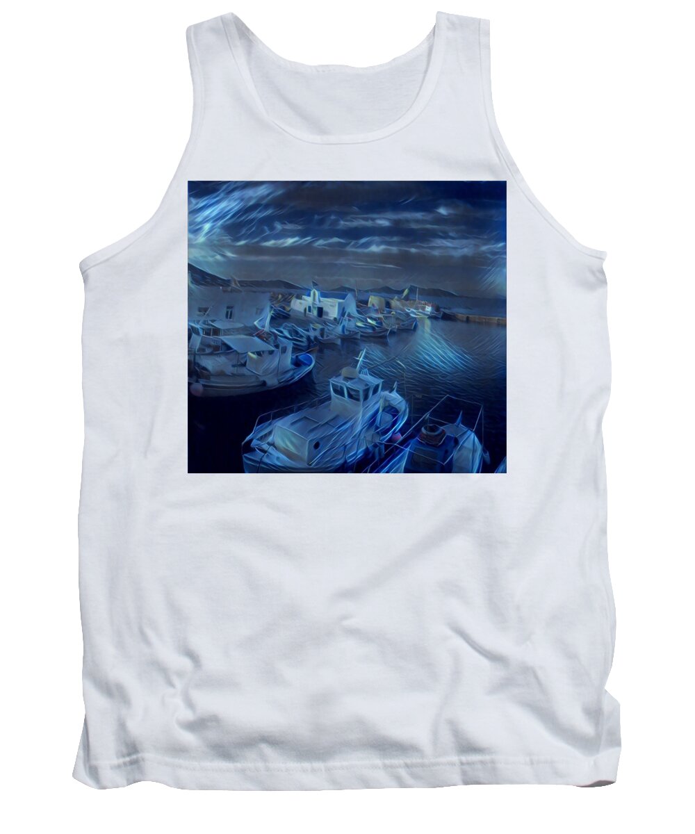 Colette Tank Top featuring the photograph Fish harbour Paros Island Greece by Colette V Hera Guggenheim