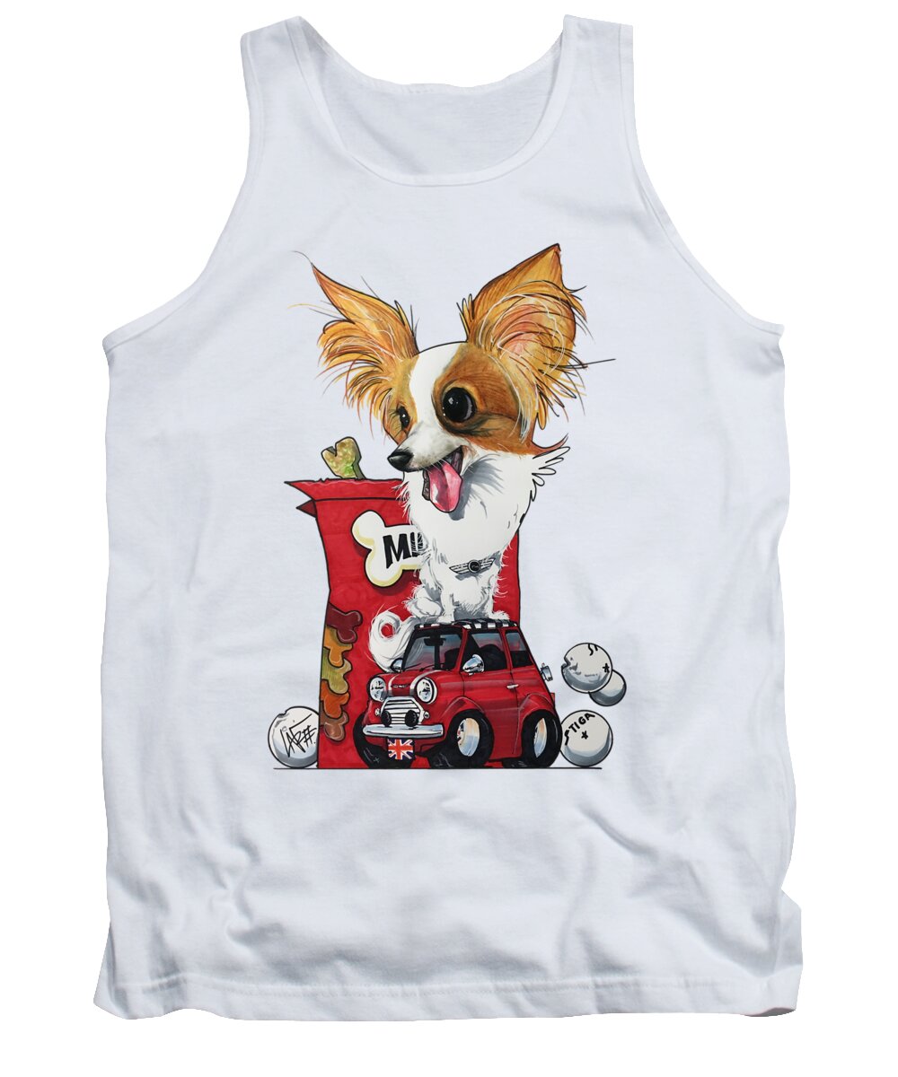 Pet Portrait Tank Top featuring the drawing Flounders 7-1478 by John LaFree