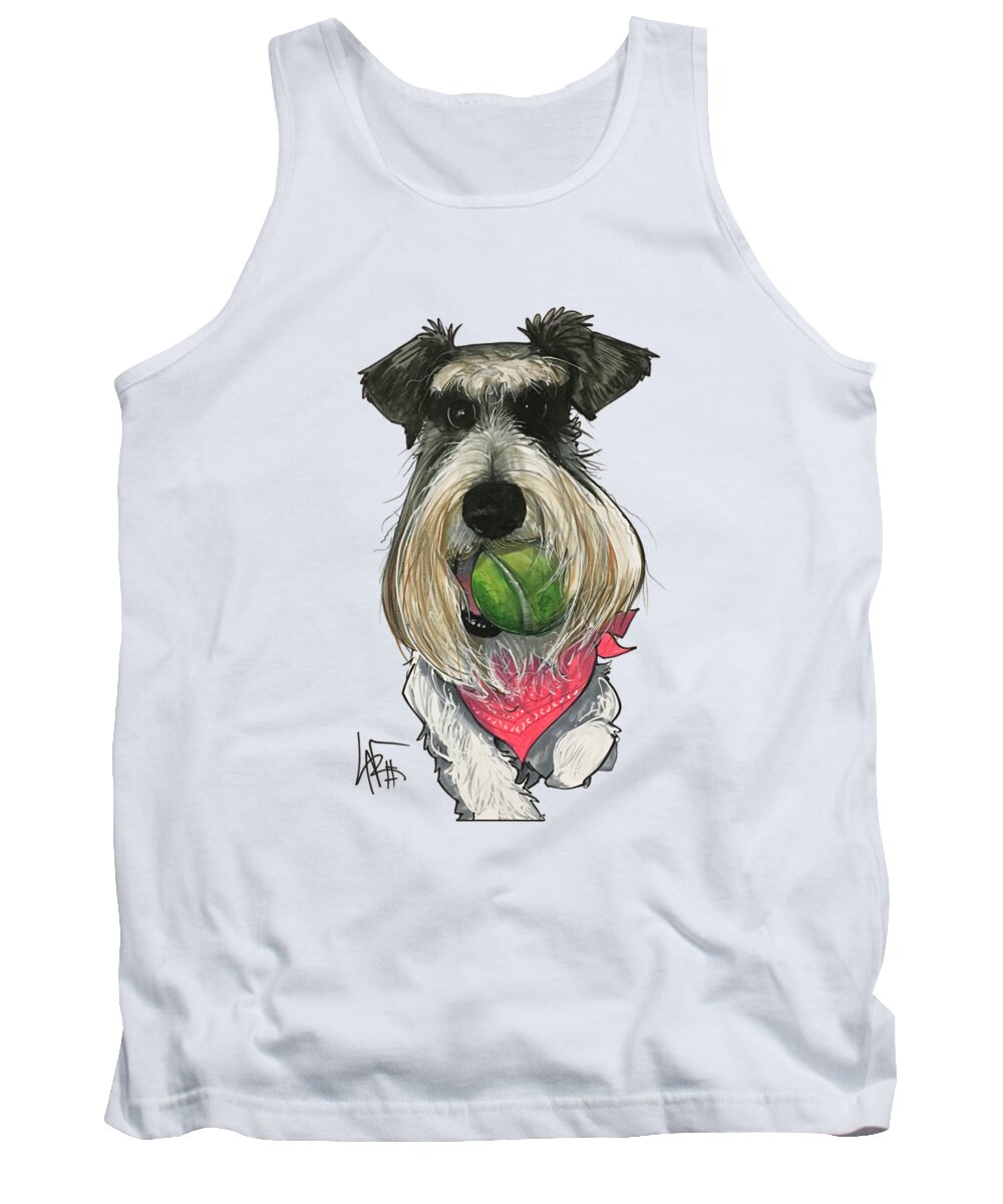 Pet Portrait Tank Top featuring the drawing Ford 3235 Miley by John LaFree