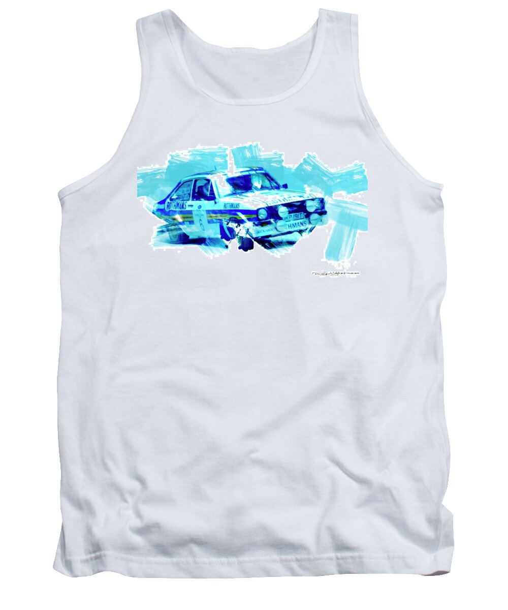 Ford Tank Top featuring the digital art Ford Escort Rally car by Roger Lighterness