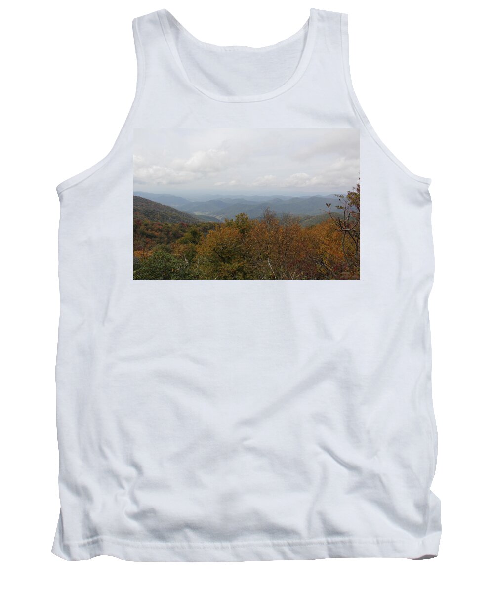 Mountain Top Tank Top featuring the photograph Forest Landscape View by Allen Nice-Webb