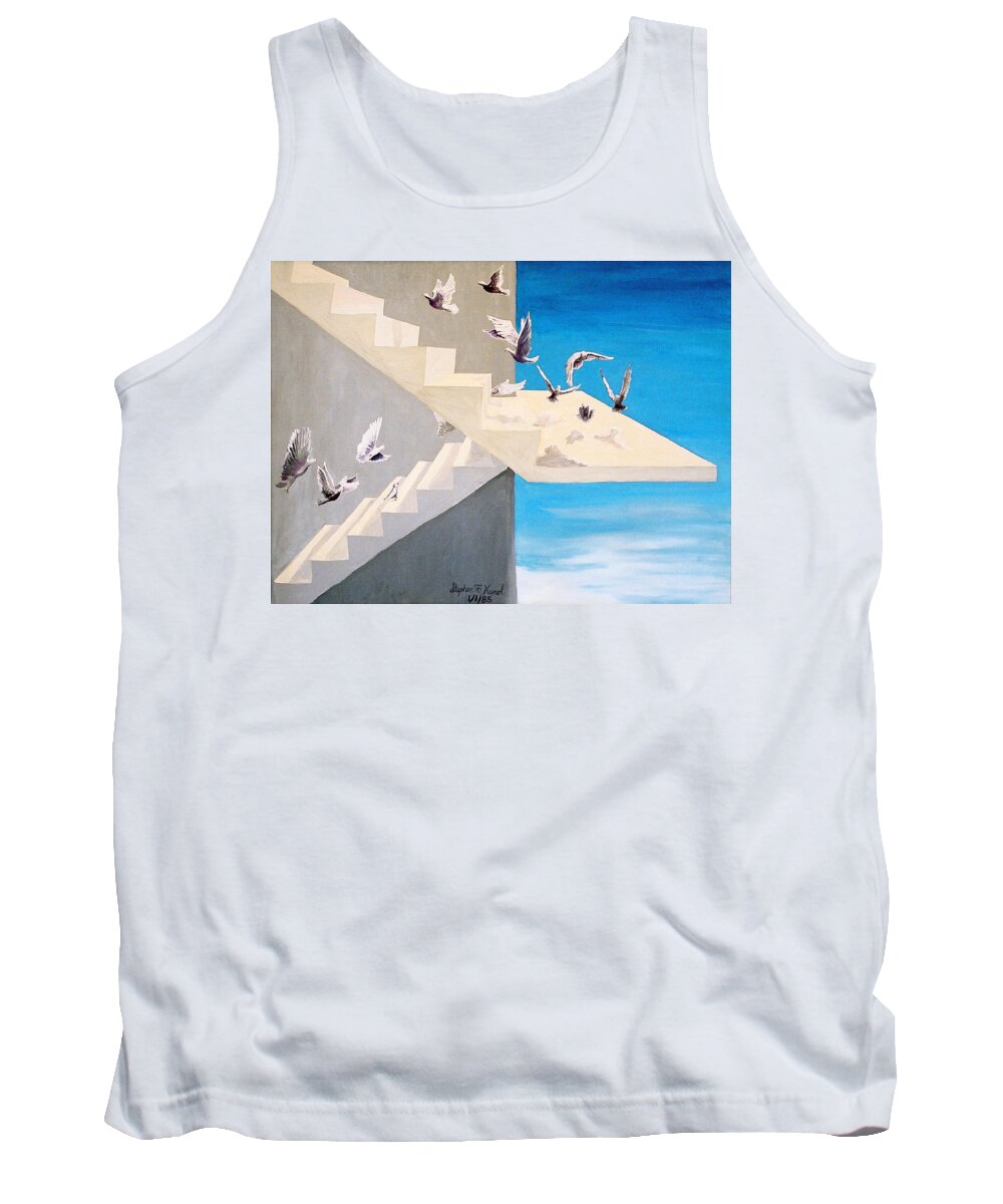 Birds Tank Top featuring the painting Form Without Function by Steve Karol