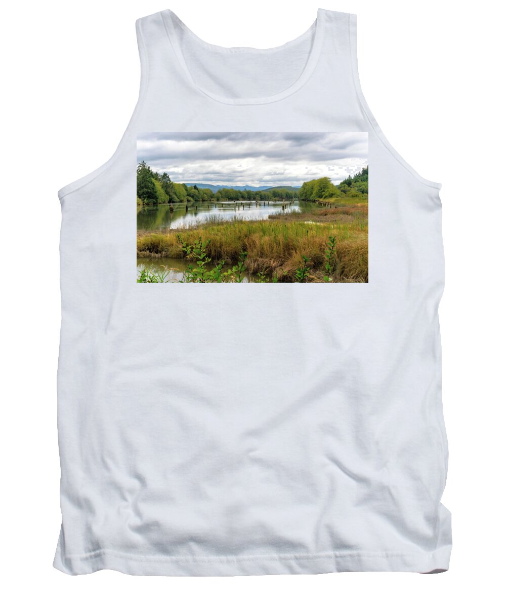 Cloud Tank Top featuring the photograph Fort Clatsop on the Columbia River by Michael Hope