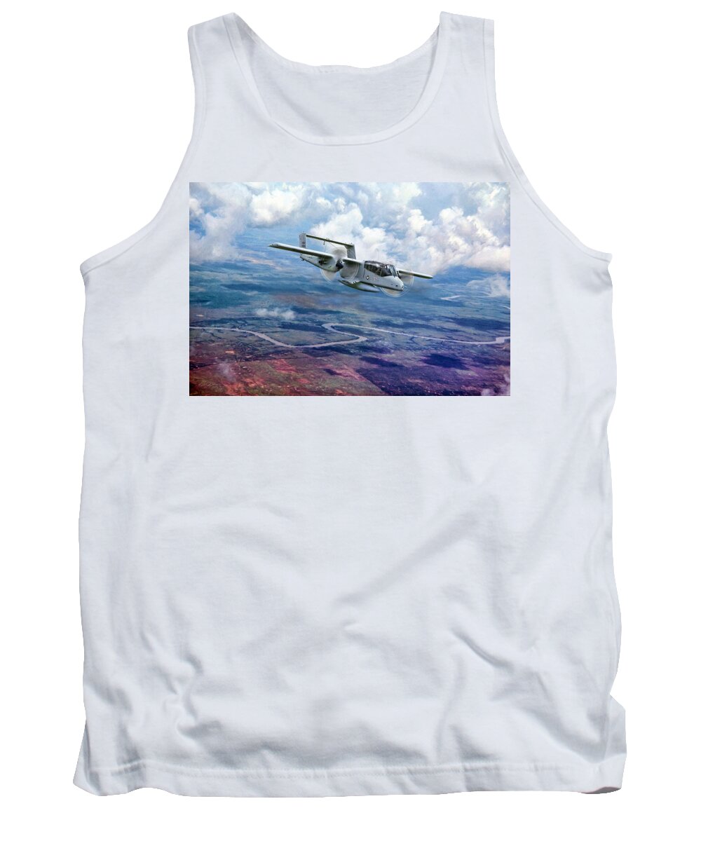 North American Rockwell Tank Top featuring the digital art Forward Air Control by Peter Chilelli