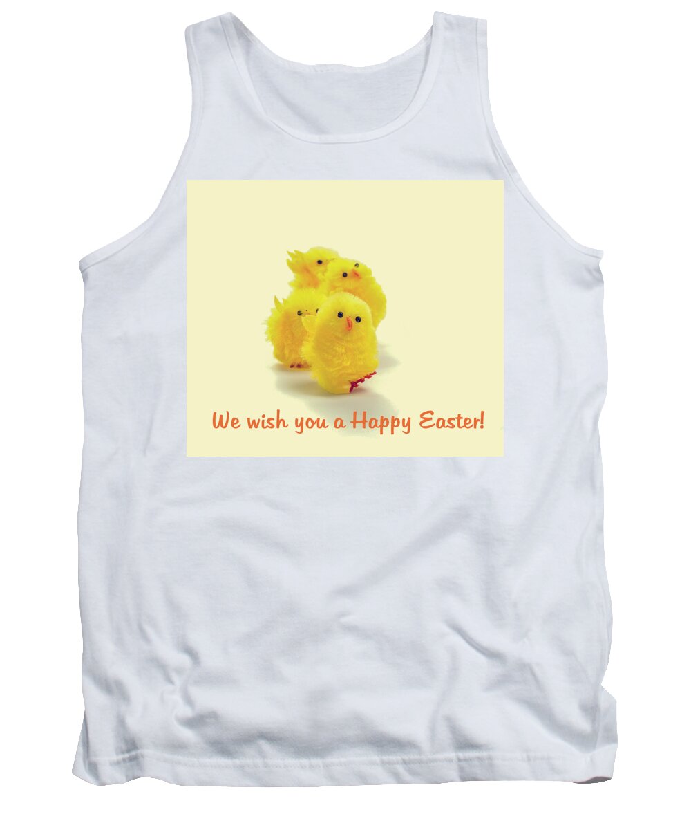 Animal Tank Top featuring the photograph Four easter chickens by Patricia Hofmeester