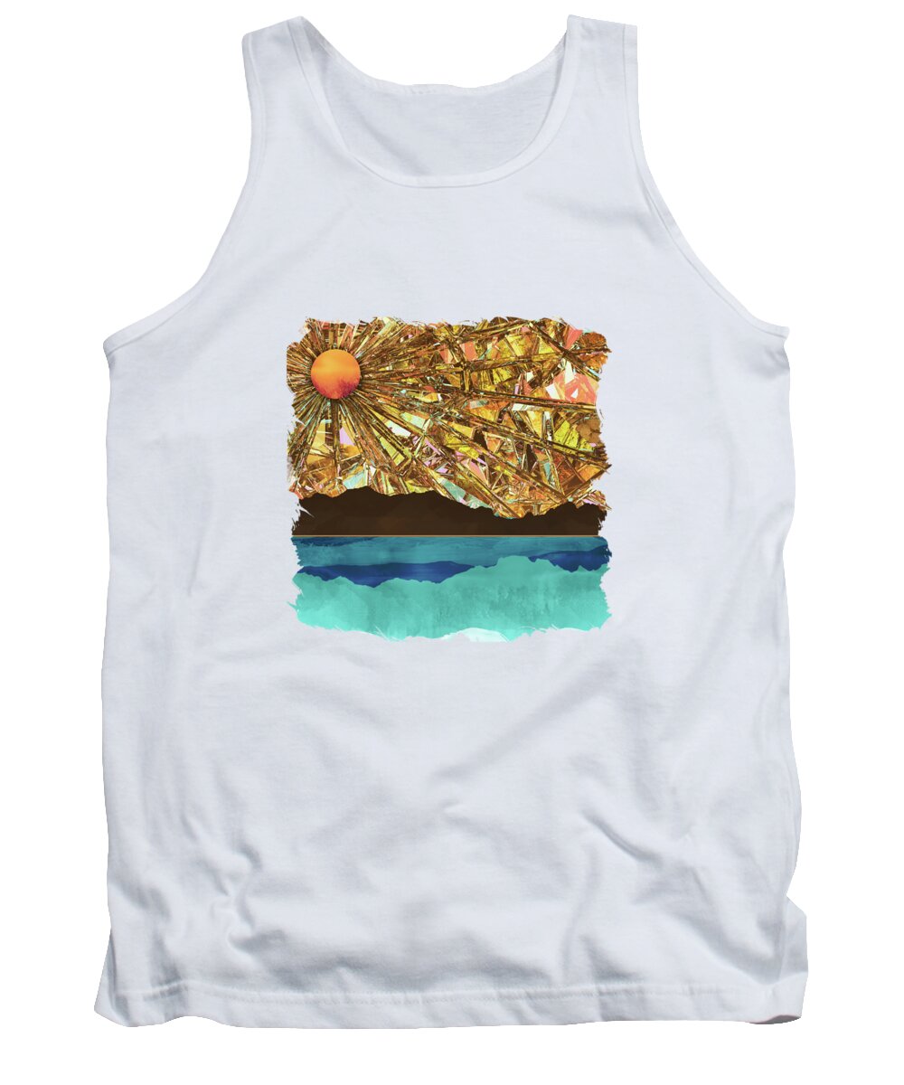 Sky Tank Top featuring the digital art Fractured Sky by Katherine Smit