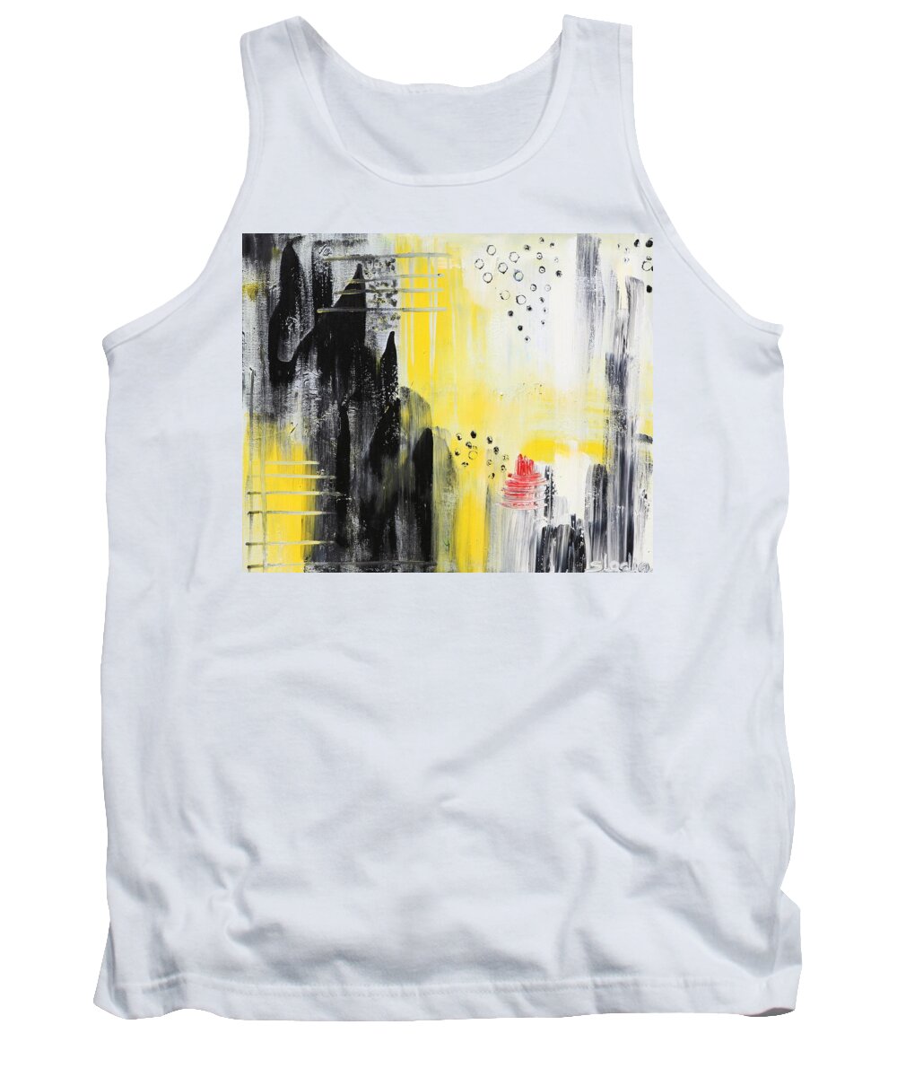 Abstract Tank Top featuring the painting Freedom by Sladjana Lazarevic