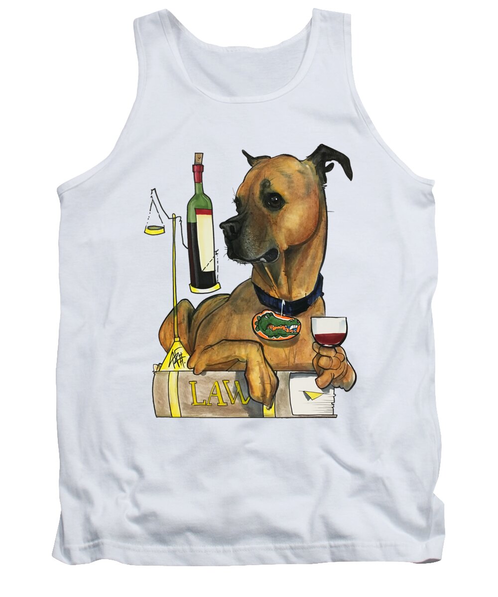 Pet Portrait Tank Top featuring the drawing French 3408 WINNIE by Canine Caricatures By John LaFree